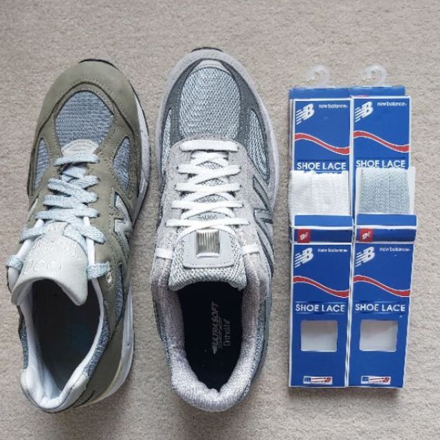 熱銷商品 美國nb製jp2鋼鐵灰藍 經典白鞋帶 美國製高級手工重磅鞋帶nb鞋帶rcp150 Nb990 993 蝦皮購物