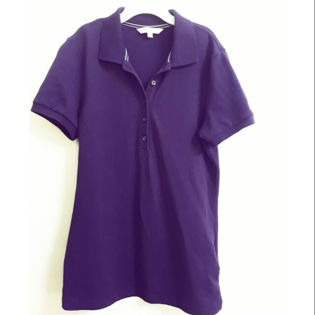 9成新~UNIQLO~經典款深紫色短袖POLO衫~S號