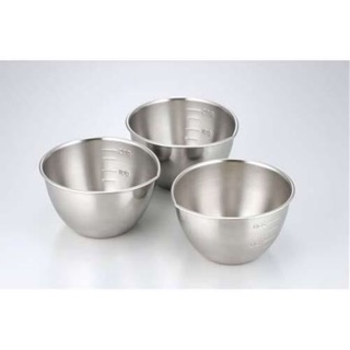 🇯🇵 日本 下村企販 帶刻度18-8不鏽鋼備料碗 3入