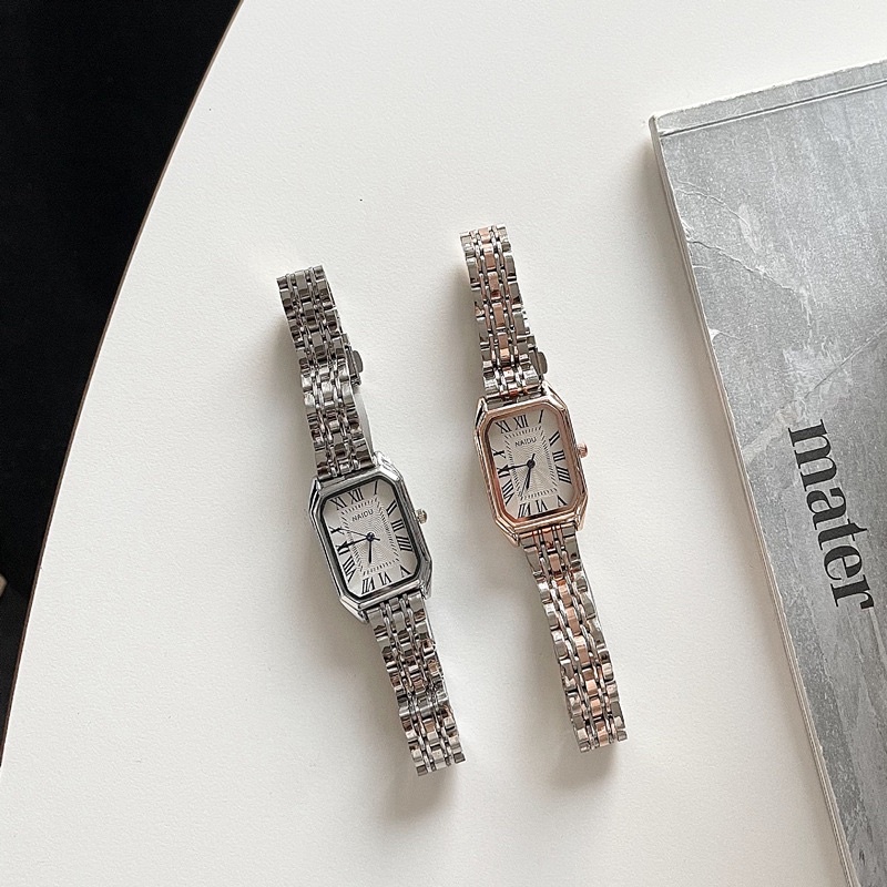 💕現貨💕韓版長方型羅馬刻度石英錶部份現貨 女錶 女生手錶 時尚手錶 石英手錶