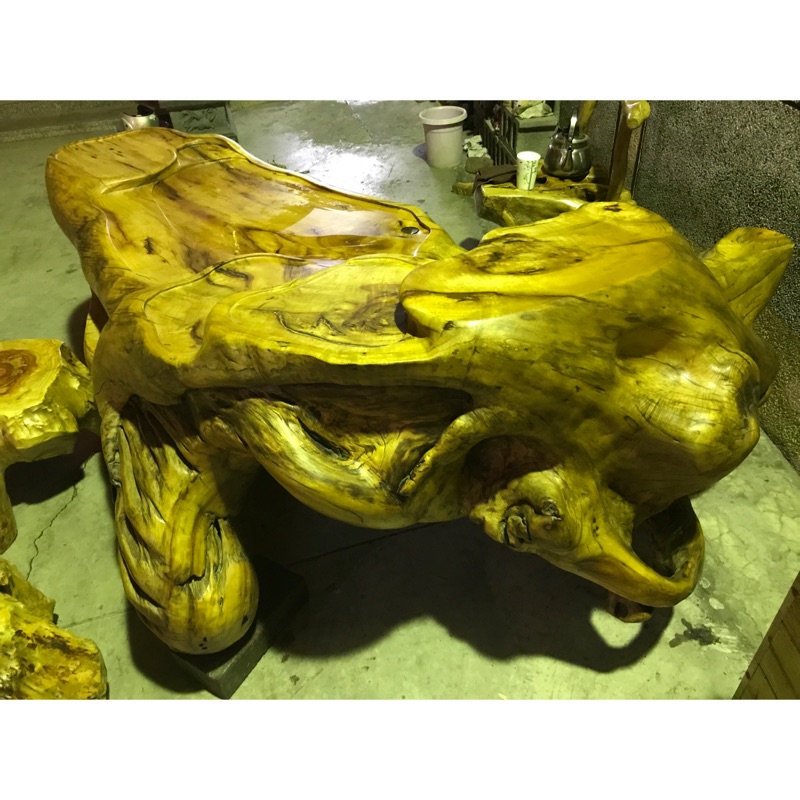 樟木大型原木泡茶桌