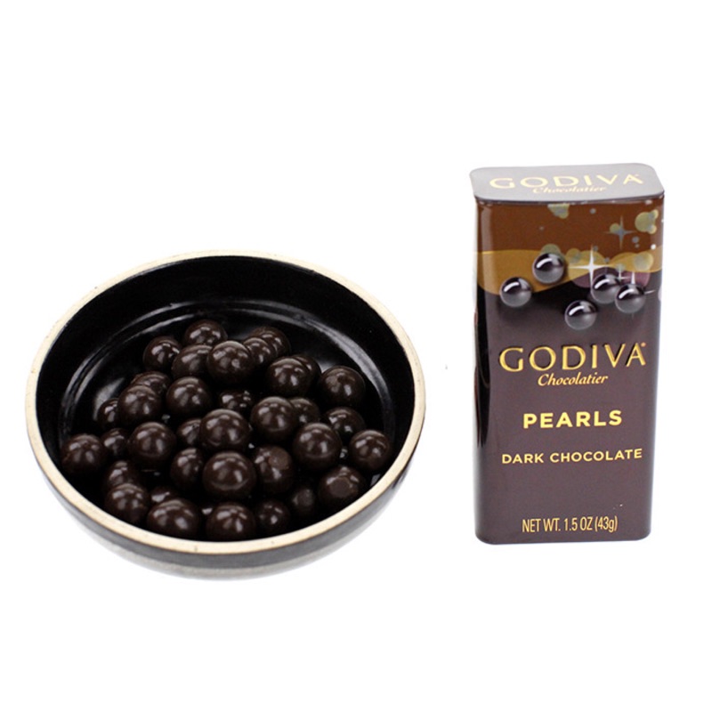 Godiva pearls 鐵盒 黑巧克力 巧克力球