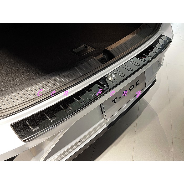 涔峰ＣＦ☆ (黑鈦)福斯VW T-ROC 不鏽鋼後護板 行李箱外護板 尾門外門檻 後保防刮飾板 後保桿防刮板