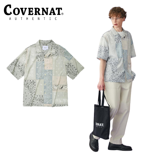 【已售完】 [COVERNAT] 21春夏 Bandana Pattern Half 襯衫(米色)