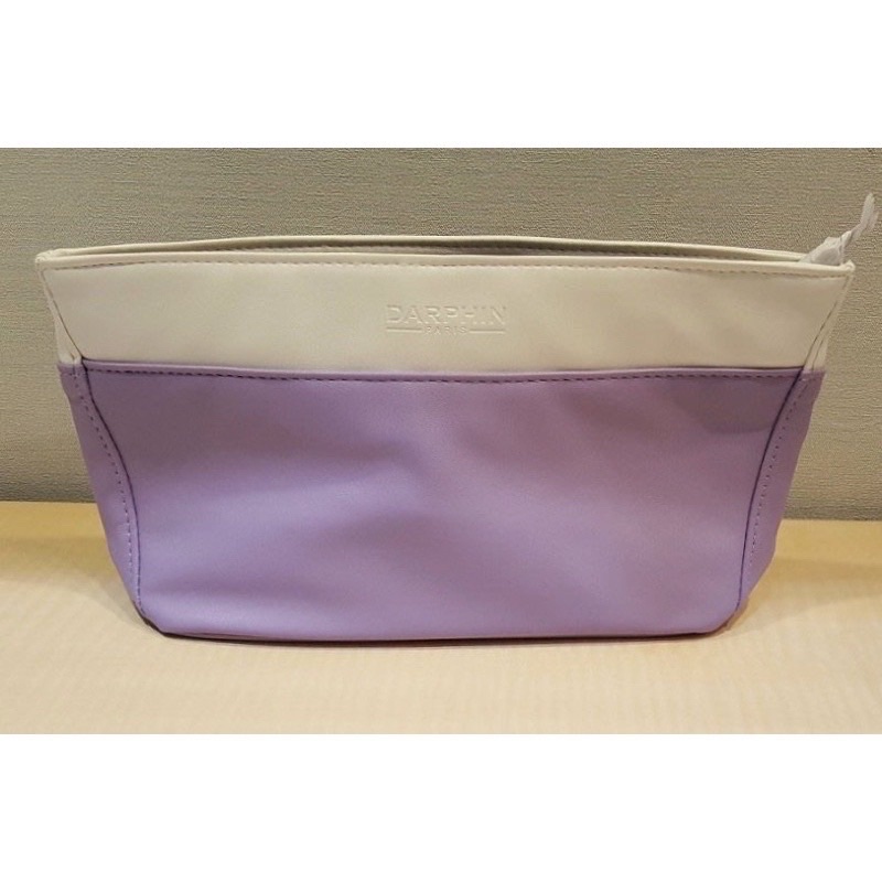 全新 Darphin 朵法 皮革化妝包 （紫/白）
