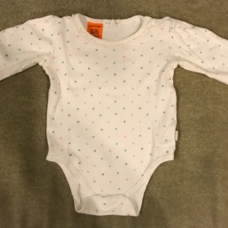 澳洲Punpkin patch圓形點點白色長袖包屁衣12-18m/81cm