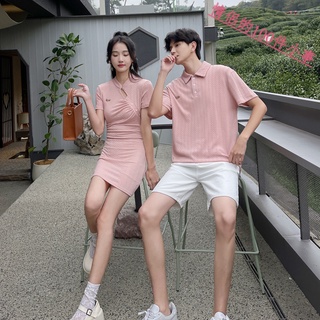 【COUPLE】2022年夏季💋💋新款情侶裝連衣裙辣妹蝴蝶結連衣裙