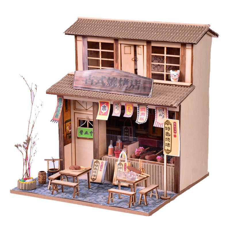 底價下殺跳樓價cutebee Diy小屋中式袖珍屋現貨微景觀娃娃屋日式手工製作小房子模型拼裝led燈交換禮物 蝦皮購物
