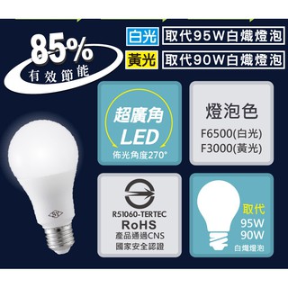 【SY 聲億】13W 高效能廣角LED燈泡 白光(3入)