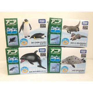【免運 3C小苑】AN61544/45/46/47 正版 多美 探索動物 漂浮版 海豚 海豹 皇帝企鵝 海獺 模型 公仔