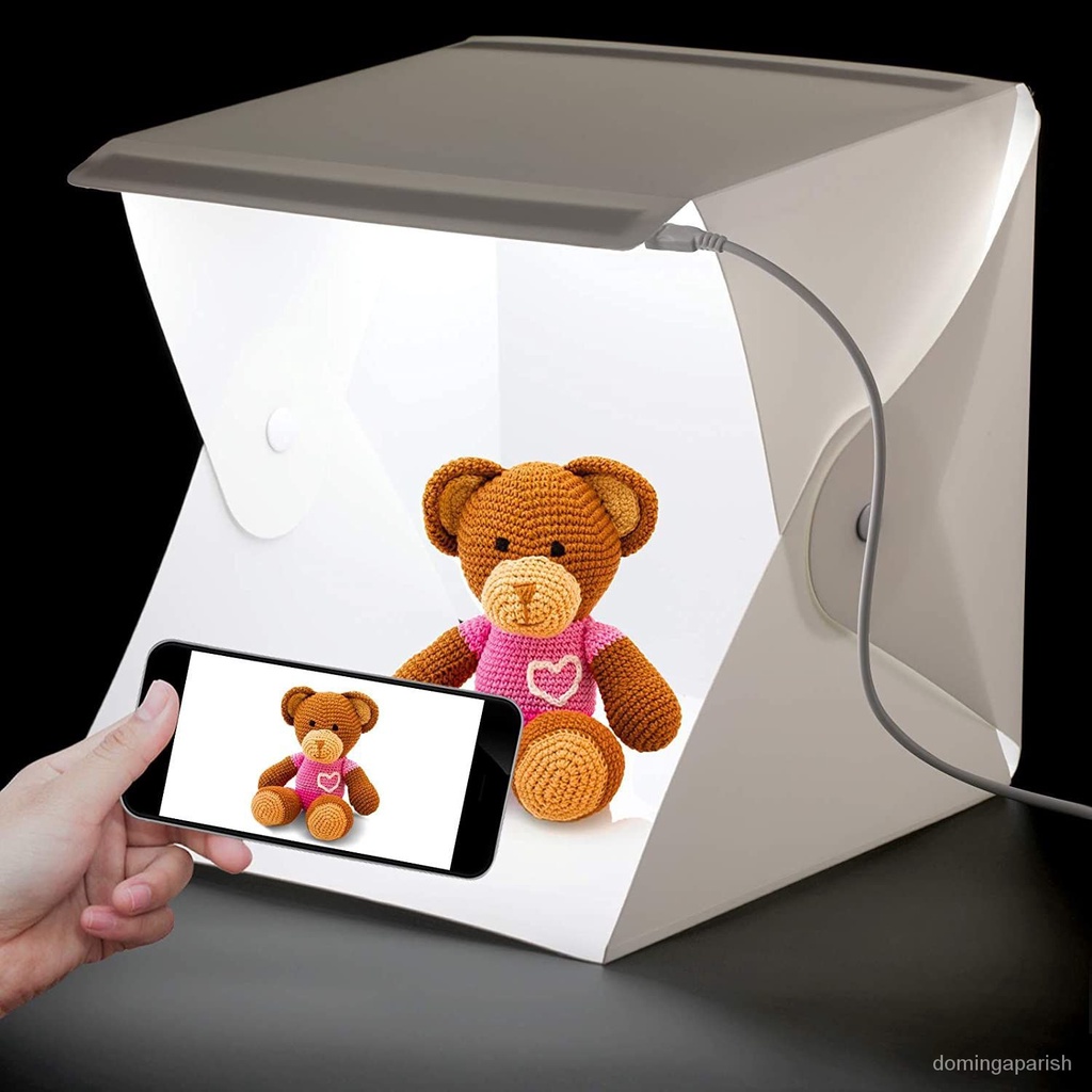『陽光傢居 sunlight』20CM便攜小型簡易LED攝影棚套裝柔光箱攝影箱攝影棚拍照燈箱鈕扣