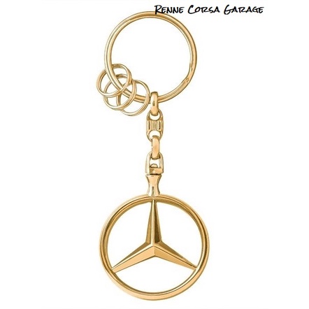 【Renne Corsa Garage】正賓士原廠 Mercedes標誌鑰匙圈 "拋光金色" Brussels