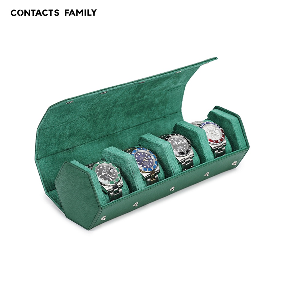 CONTACTS FAMILY 4 手錶卷盒旅行手腕飾品收納收納盒手錶架便攜式錶殼