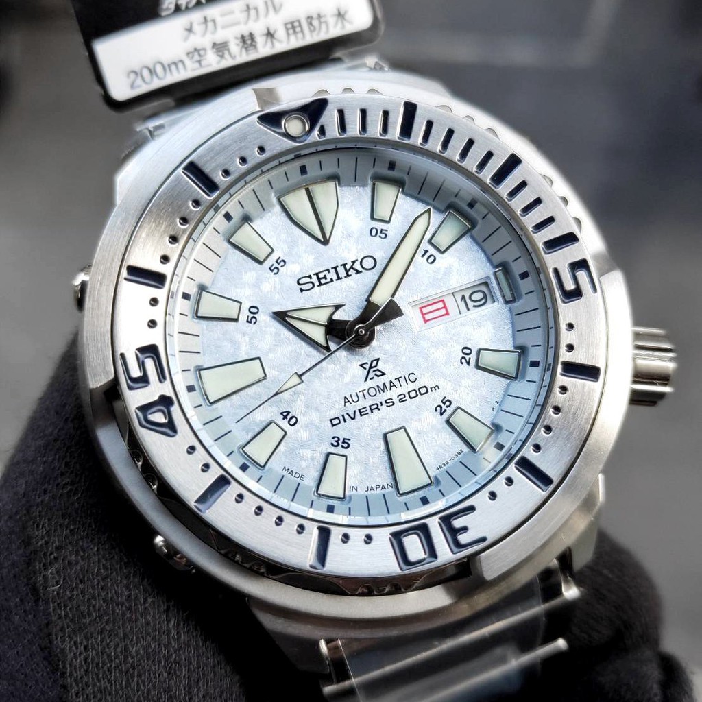 現貨通路限定SEIKO SBDY053 精工錶手錶機械錶47mm 鮪魚罐頭潛水錶冰藍雪花面盤男錶| 蝦皮購物