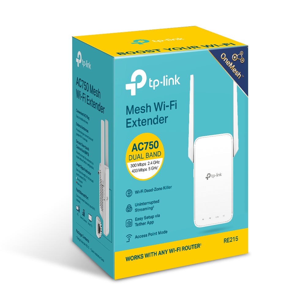 公司貨~TP-Link RE215 AC750 OneMesh 雙頻無線網路 WiFi訊號延伸器 中繼器 無線訊號放大器