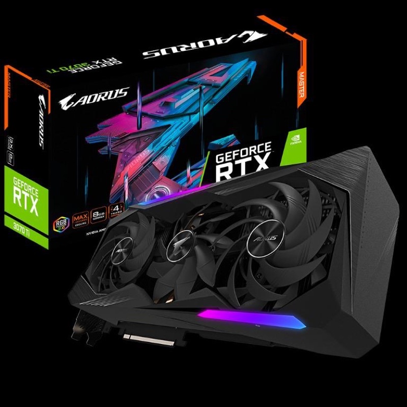 技嘉二手未註冊(8/7號前註冊五年保）AORUS GeForce RTX3070Ti MASTER 8G