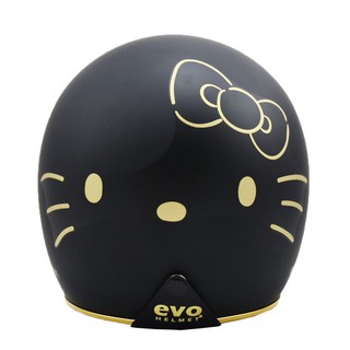 EVO 安全帽 CA-310M 復古帽 精裝 黑金KITTY 半罩 半拆洗 卡通圖案 正版授權