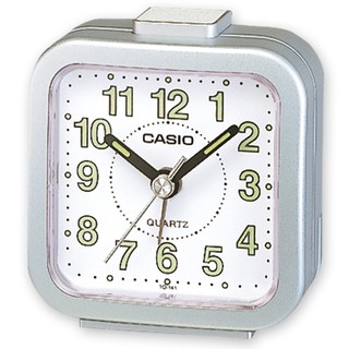 【CASIO】輕巧桌上方型鬧鐘-銀(TQ-141-8)正版宏崑公司貨