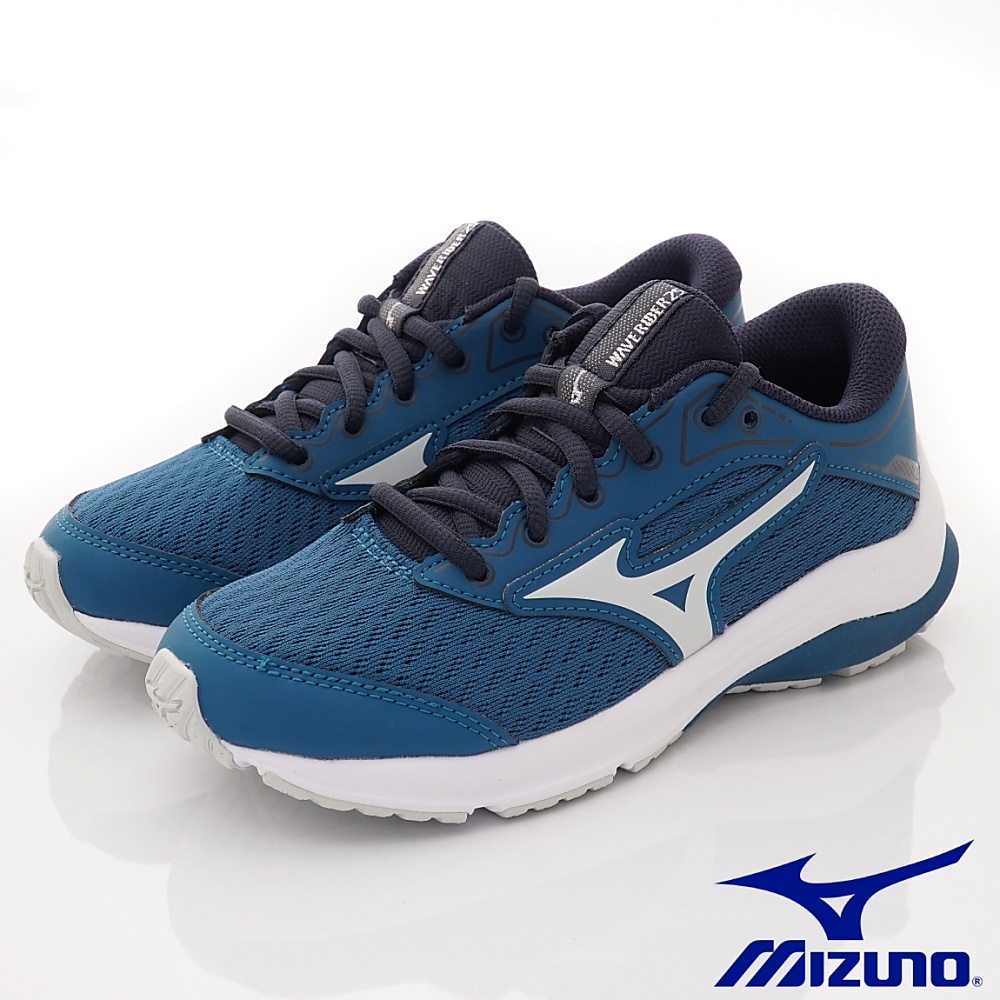 MIZUNO美津濃&gt;&lt;流線運動慢跑童鞋款213327綠藍(中大童段)20cm(零碼)