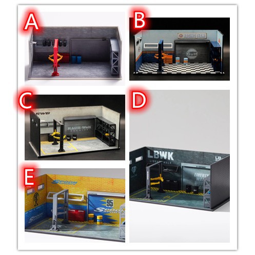 ▪ஐ▫You Car 1/64 主題車間場景  GULF RWB  LBWK SPOON 百搭場景 收藏擺設 微距拍攝