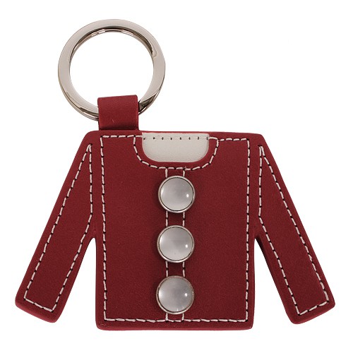 agnes b.-衣服造型皮革鑰匙/紅