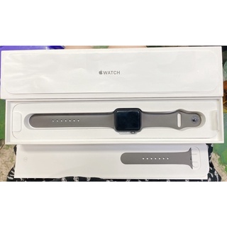 二手Apple Watch S3 42mm 送豆腐頭保護膜太空灰色鋁金屬錶殼搭配黑色運動型錶帶