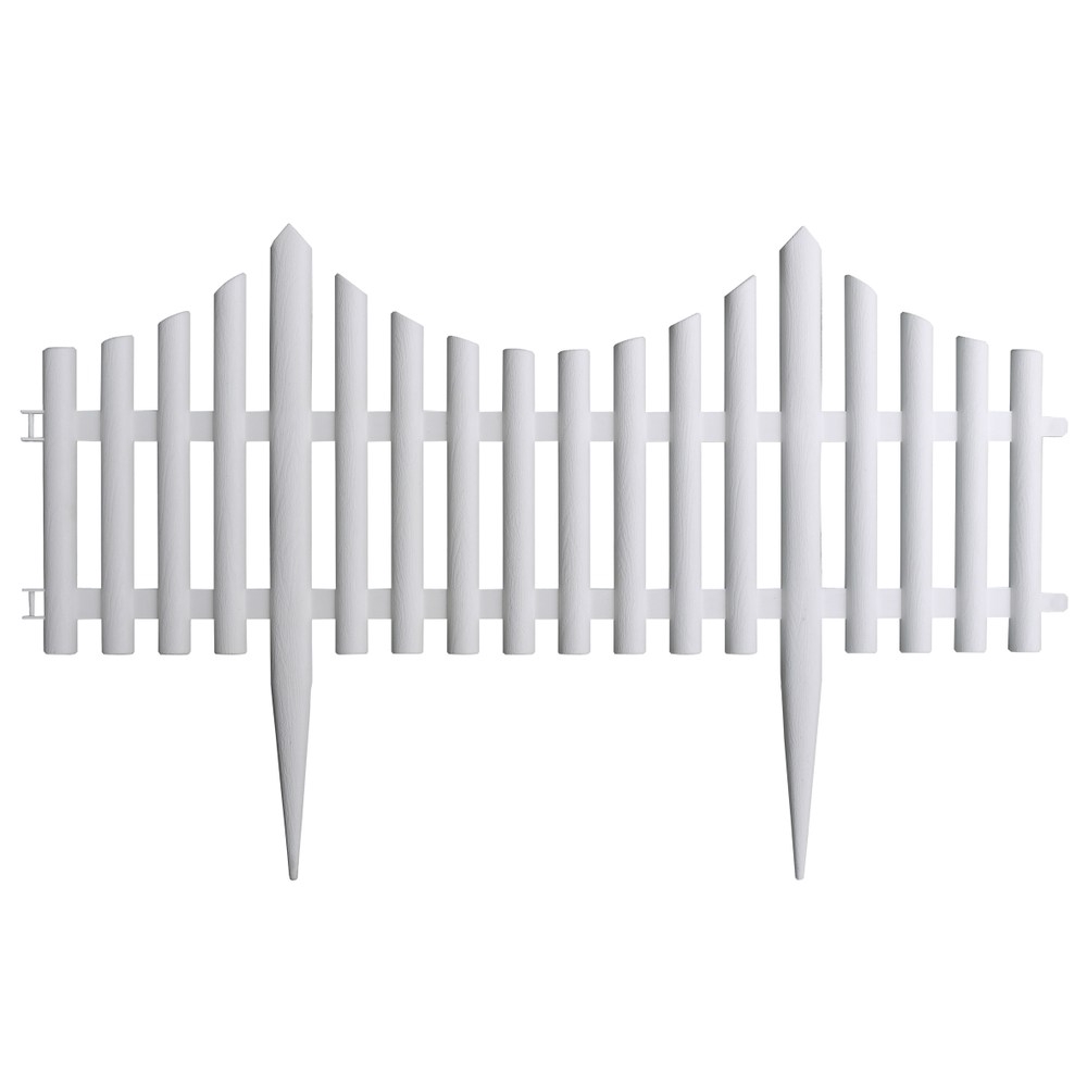 塑膠仿尖木造型圍籬-4入(白)