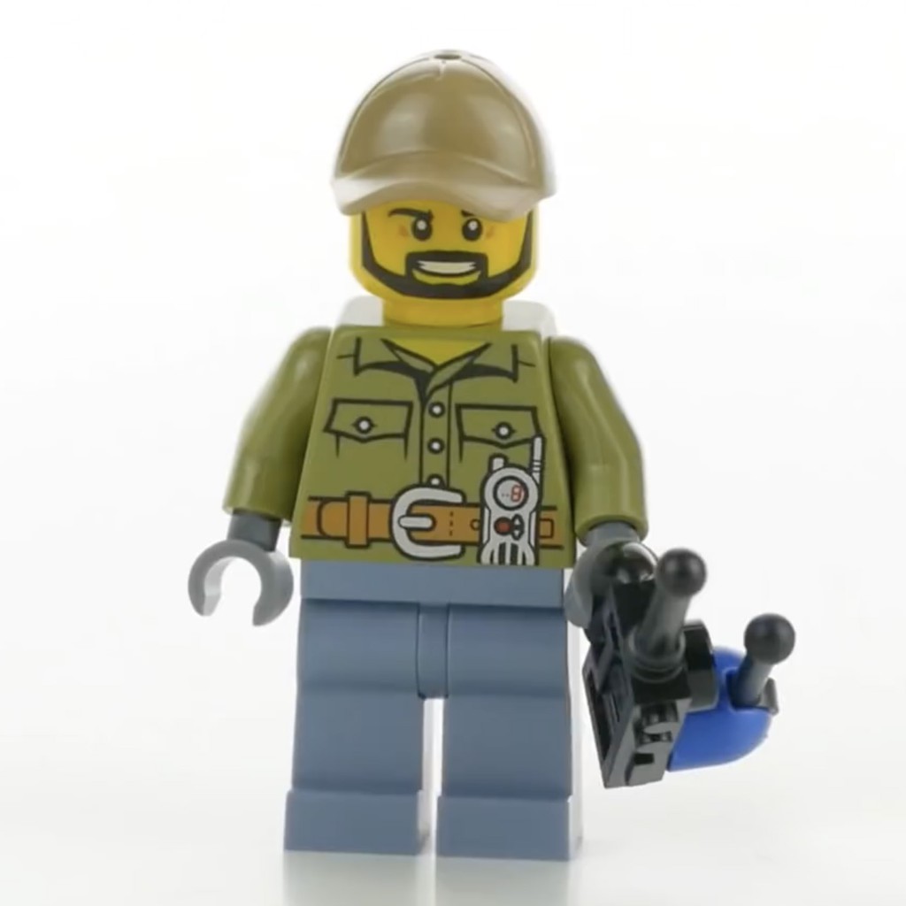 LEGO 60124 City 火山探險 無線電 指揮人員 人偶 工人 Minifigure