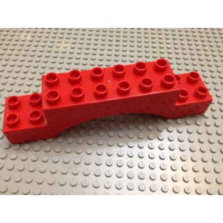 【點點小豆】LEGO 樂高積木 DUPLO 得寶 紅色 2x10 素面 拱形 磚 一個 如圖！