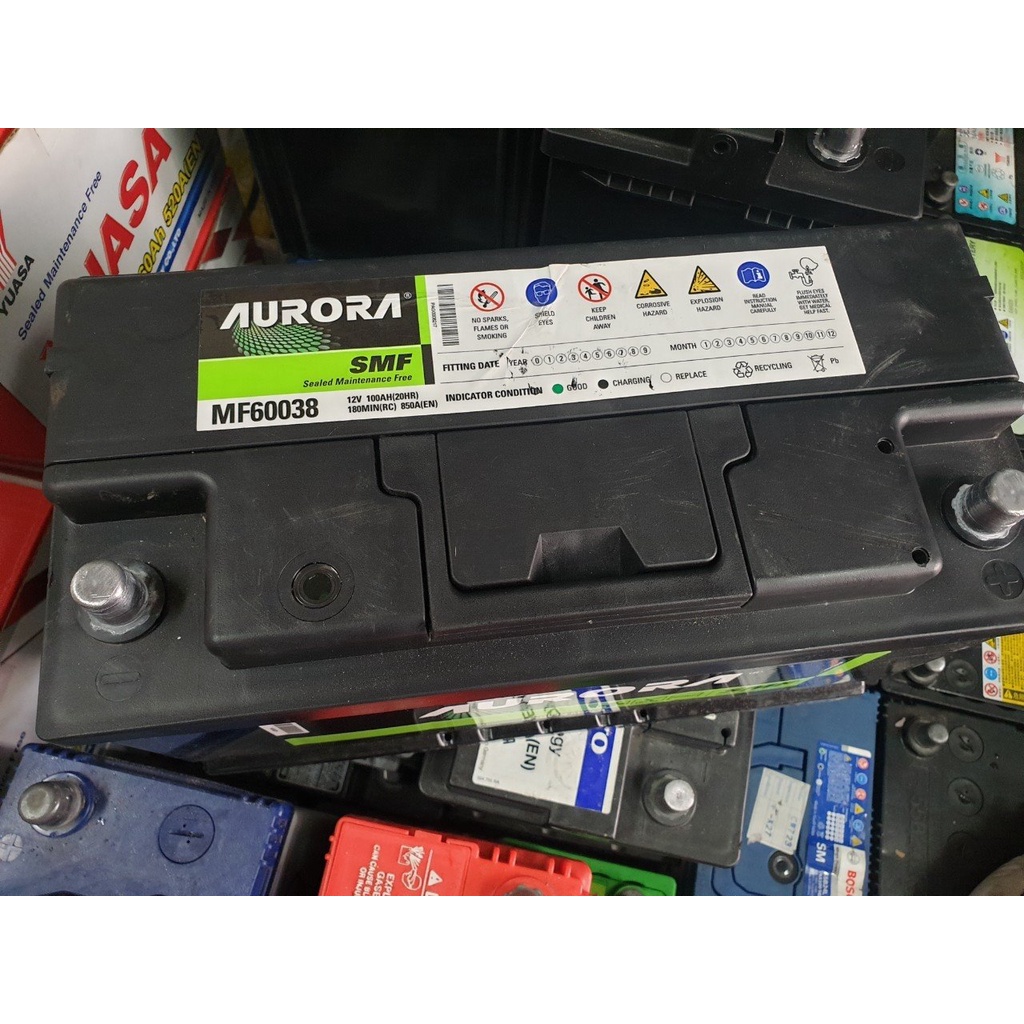 (二手中古電池) AURORA 60038(60044) 100AH 汽車電池 數值漂亮，品項優 歐系車專用