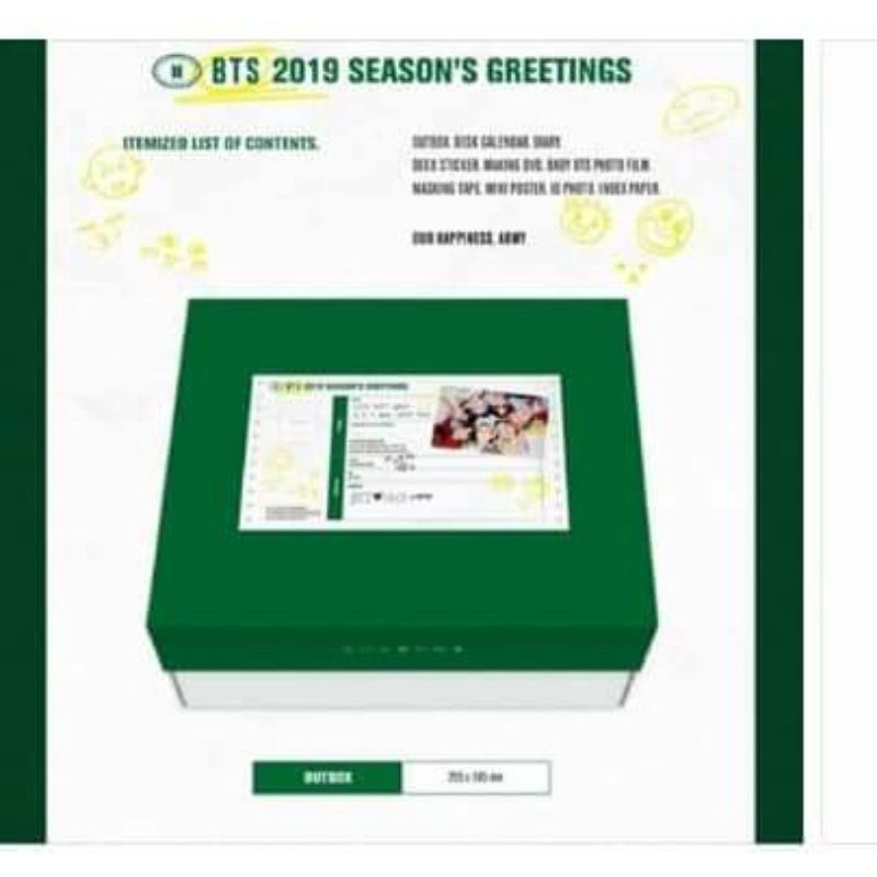 bts 2019 season's greeting 防彈年曆拆售