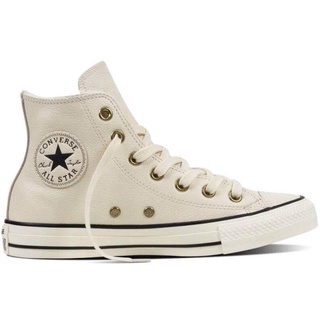 韓國購入全新未穿25號★CONVERSE ★白色皮革毛毛內裏高筒帆布鞋