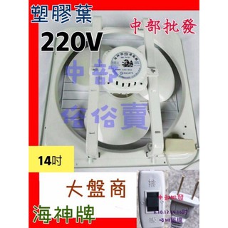 海神牌 壁式通風扇 家用吸排(台灣製造) 220V 14吋 吸排 抽風扇 電風扇 通風機 排風扇 吸排兩用風扇