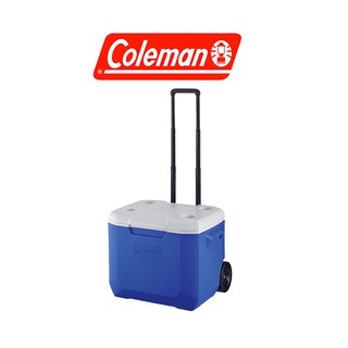 美國Coleman│CM-27863 托輪冰箱56L │海洋藍│保冷箱 行動冰箱│大營家露營登山休閒