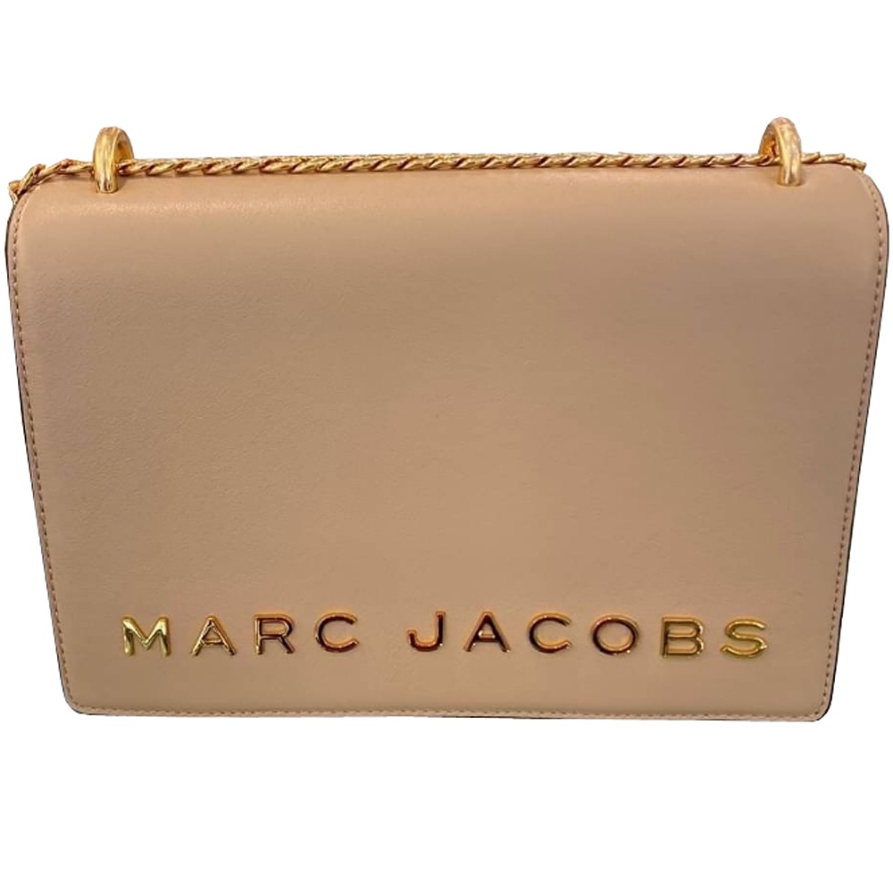 【MARC BY MARC JACOBS】DOUBLE TAKE奶茶皮革斜背包