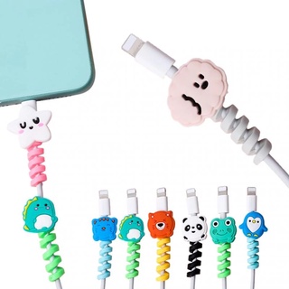 卡通可愛動物充電器電纜保護器 / 數據線套電纜繞線器 / 用於 USB 充電器線管理電纜整理器