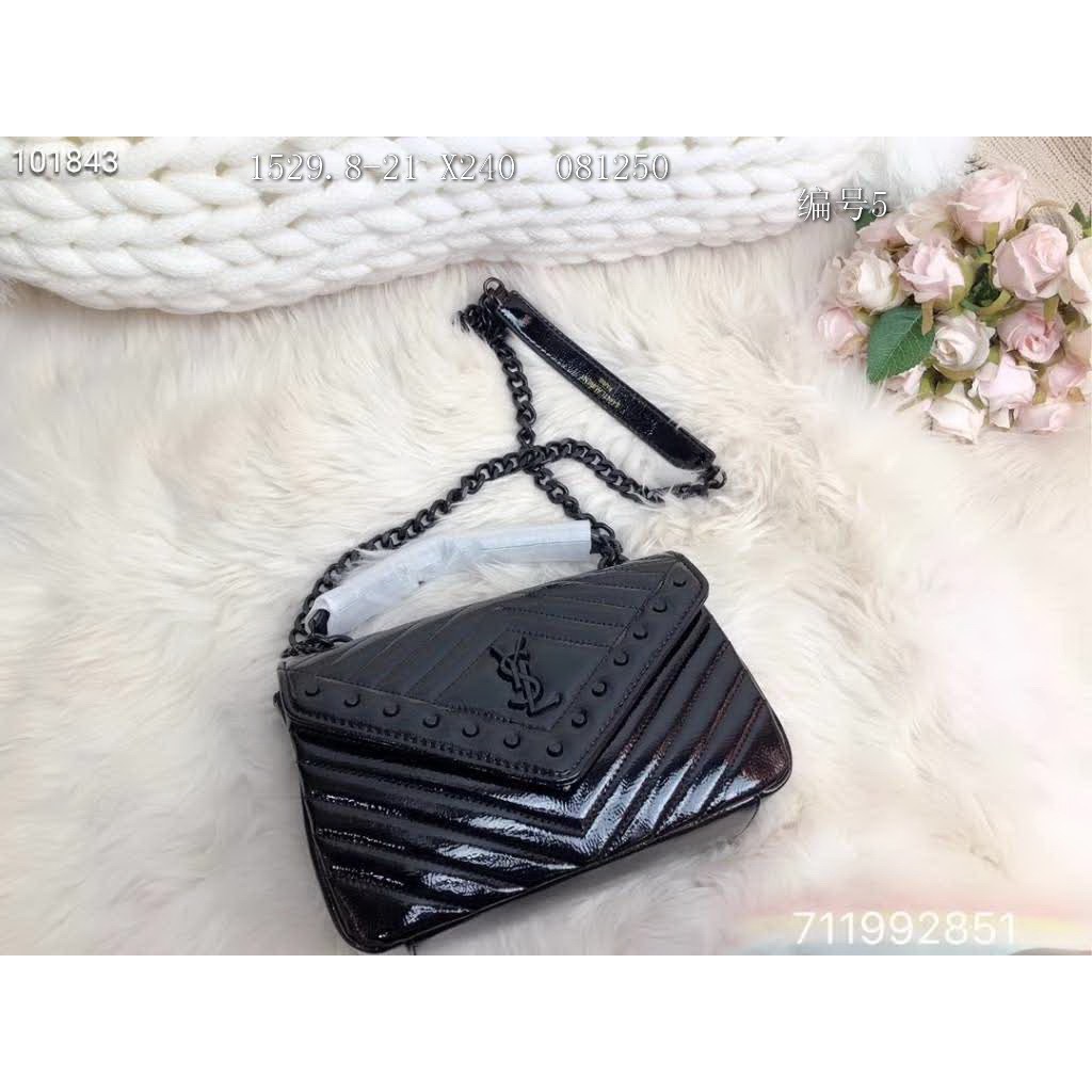 特價 聖羅蘭ysl女包鏈條單肩包斜挎包測背包ysl翻蓋女包多卡位時尚迷你購物包休閒女包超軟漆皮v紋包包