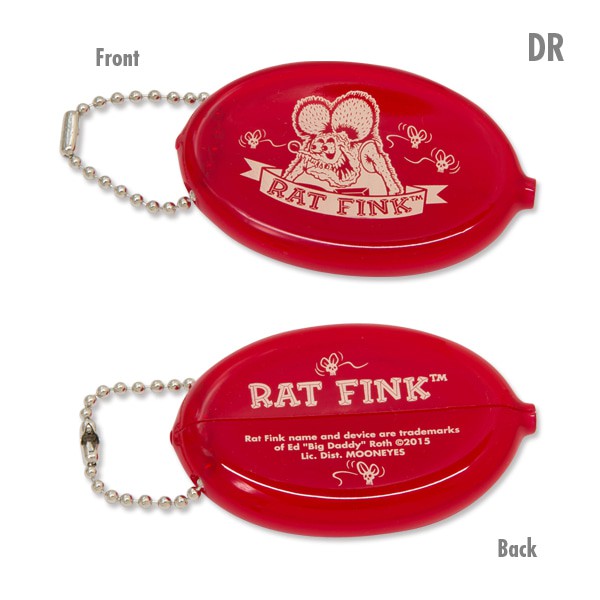 RAT FINK - RAF456 Oval Coin Case 橡膠 零錢包 (DR 紅色) 化學原宿