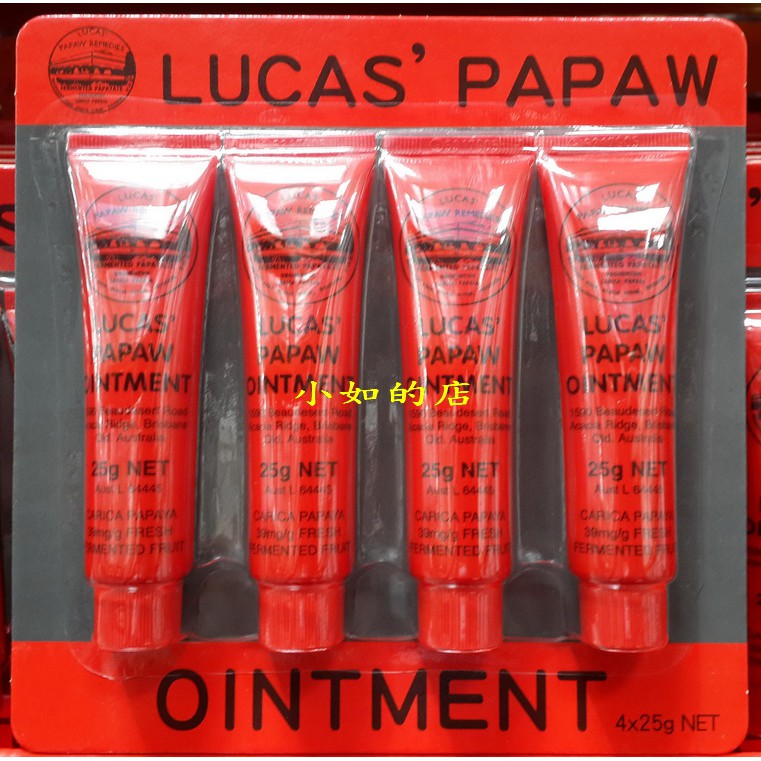 【小如的店】COSTCO好市多代購~澳洲歷史品牌 LUCAS' PAPAW 木瓜霜(25g*4入) 107962