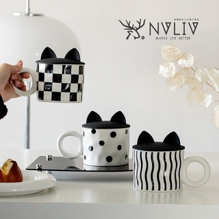 NVLIV北歐居家◆ 現貨 馬克杯 陶瓷馬克杯 水杯 牛奶杯 咖啡杯 北歐風馬克杯 簡約馬克杯 極簡風格派馬克杯 黑白風