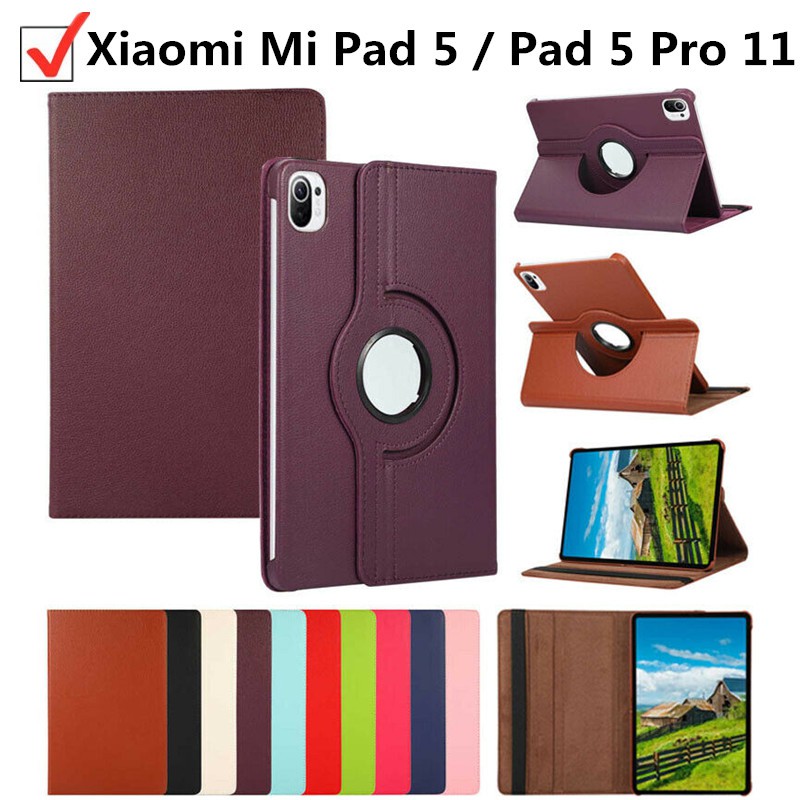 XIAOMI MI 適用於小米 Mi Pad 5 / Pad 5 Pro 11" 平板電腦旋轉皮革支架折疊保護套