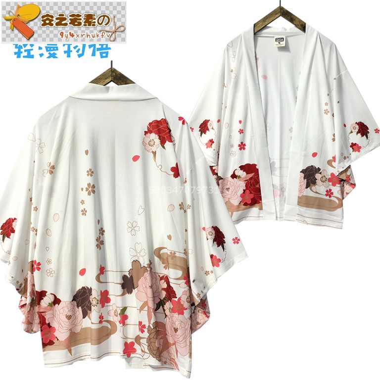安之若素の輕漫櫻花主題經典振袖羽織和服春夏男女外套t恤班服和風浴衣 蝦皮購物