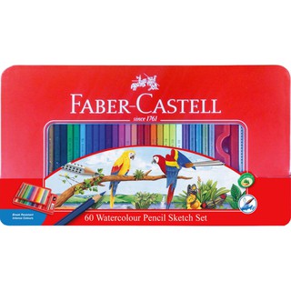 德國輝柏 FABER-CASTELL 115965 紅色鐵盒裝水性色鉛筆 60色