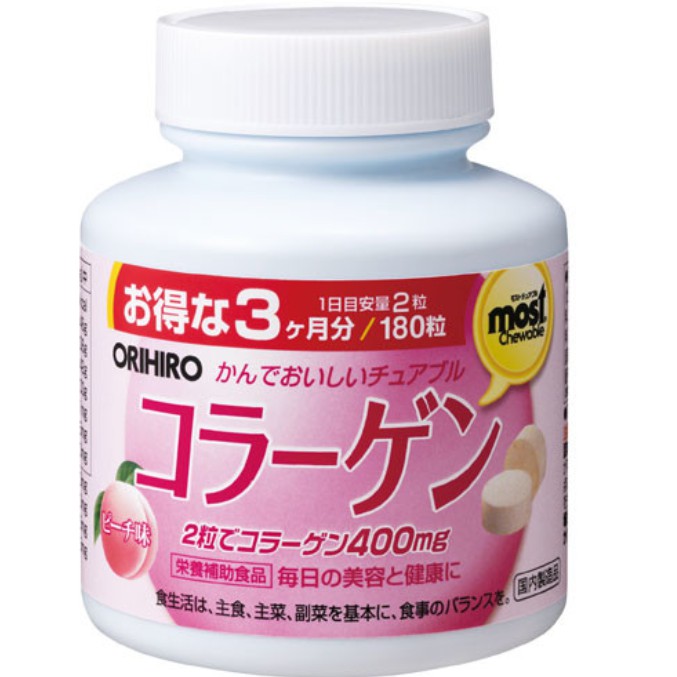 《現貨》24小時出貨 ORIHIRO 咀嚼錠 膠原蛋白 水蜜桃 維生素B2 B6 日本代購
