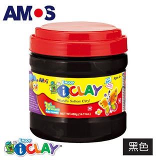韓國 AMOS 400克單色罐裝超輕黏土-黑色（臺灣總代理公司貨）韓國黏土超軟黏土●小幫幫福利社現貨供應●