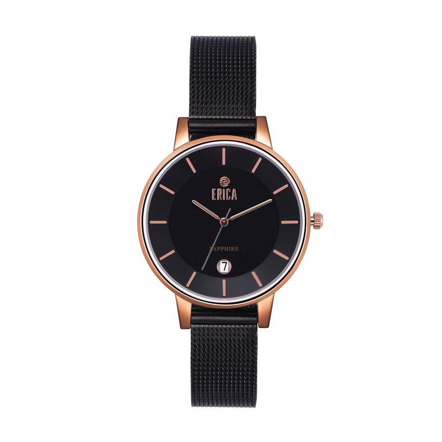 ERICA 米蘭不鏽鋼腕錶-玫瑰金x黑36mm(ER-18-BLG)