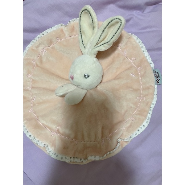 正版 Kaloo 天鵝絨 粉紅兔兔圍裙安撫巾