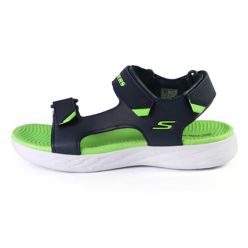 SKECHERS GO 600 三段式可調 中大童 涼鞋 藍綠 NO.Y1701(400054LNVLM)