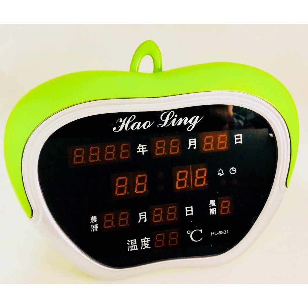 台灣製 LED數位萬年曆蘋果鐘 時鐘 掛鐘