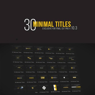 FCPX外掛：30組4K簡潔文字標題字幕條動畫 Minimal Titles
